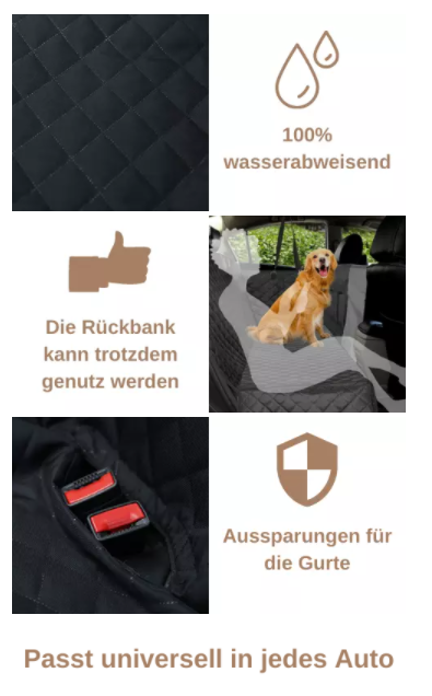 Hunde-Autodecke & Trennwand für Rückbank/Kofferraum inkl. Haltegurt_testsieger
