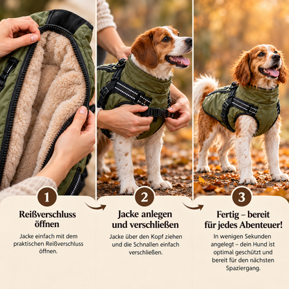 Allwetter-Hundejacke - wasserdicht, verstellbar