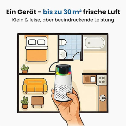 FurFresh by PurrAir Luftreiniger gegen Katzengeruch – Tiergeruchs-Entferner für Katzen & Haustiere - leise & kompakt fürs Schlafzimmer_weiß 6