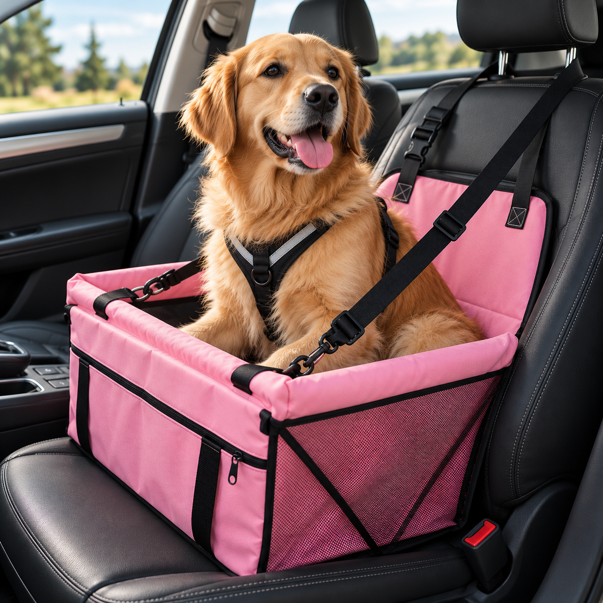 Hunde-Autositz - extra stabil & hochwertig, für kleine bis mittlere Hunde