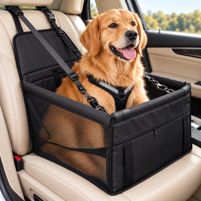 Hunde-Autositz - extra stabil & hochwertig, für kleine bis mittlere Hunde