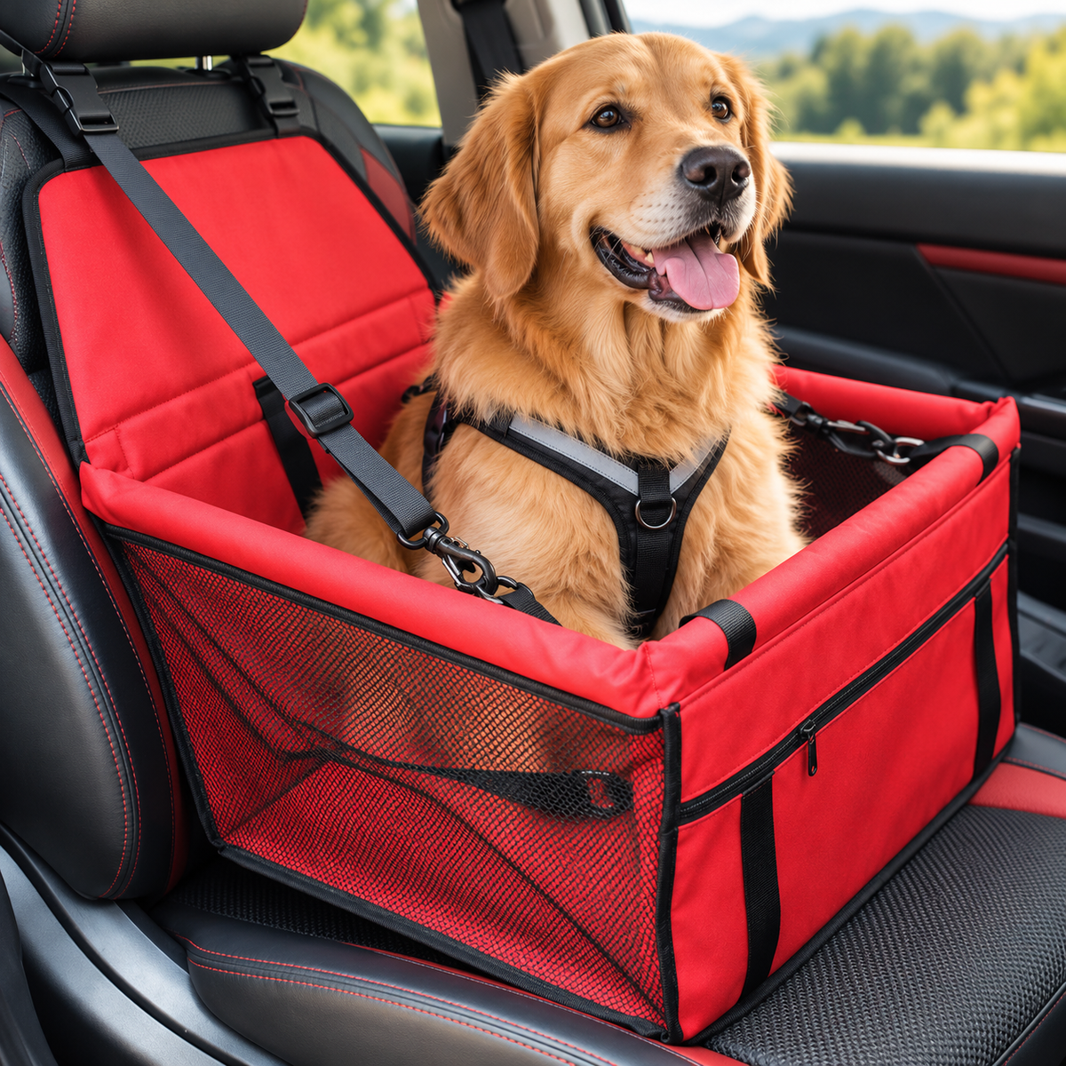 Hunde-Autositz - extra stabil & hochwertig, für kleine bis mittlere Hunde