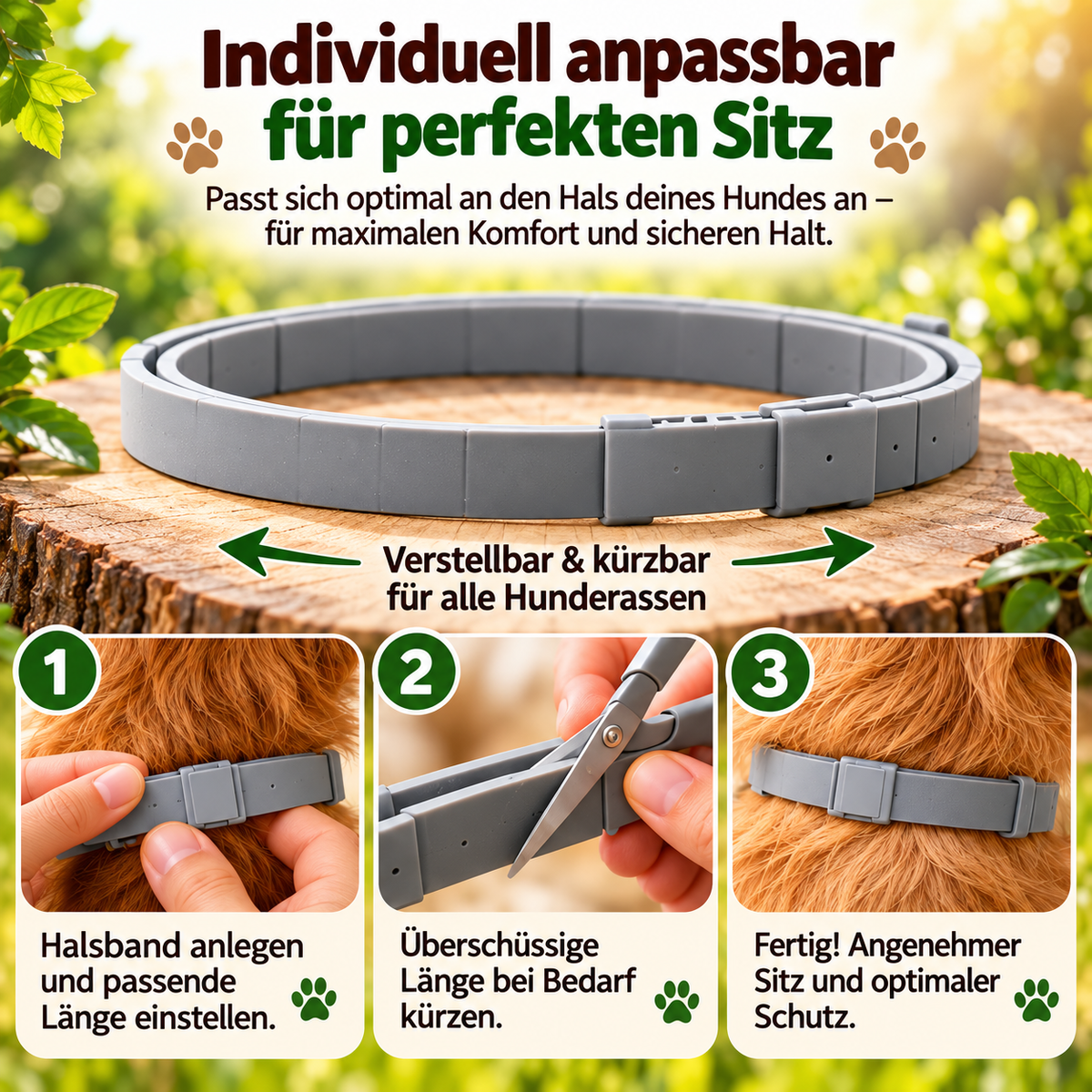 1+1 Gratis I Anti Floh- und Zeckenhalsband - Wirkt 8 Monate gegen Zecken & Flöhe