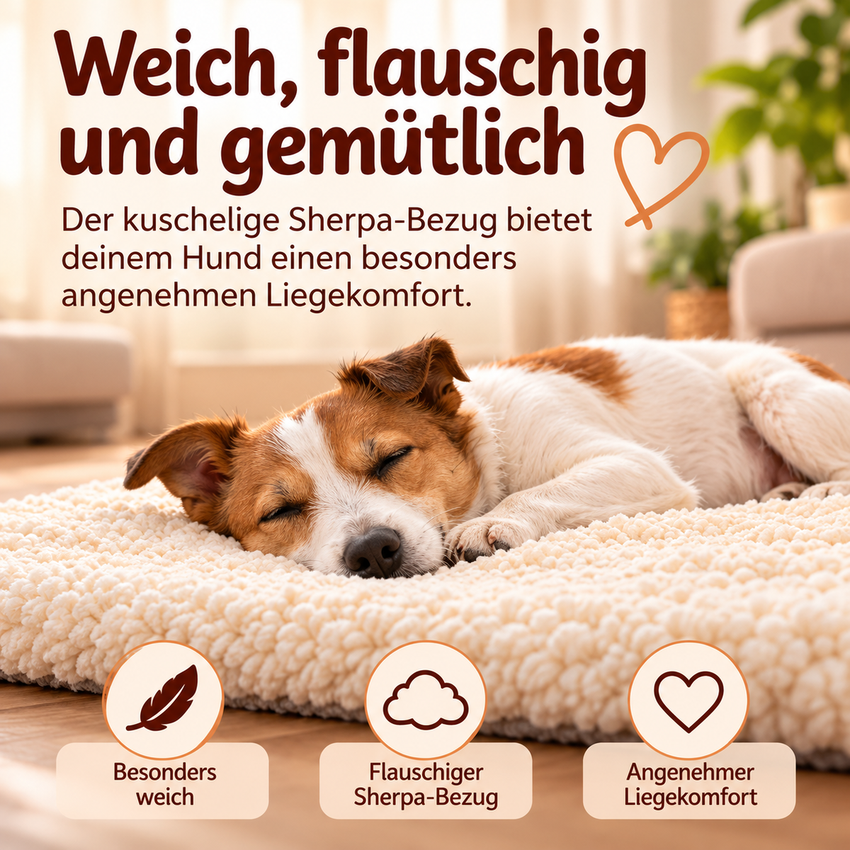 Selbstheizende Wärmematte / Wärmebett für Hunde - ohne Strom, kuschelig weich, waschbar V2
