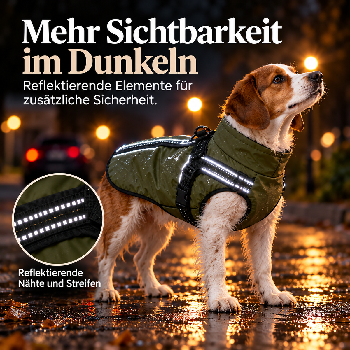 Allwetter-Hundejacke - wasserdicht, verstellbar