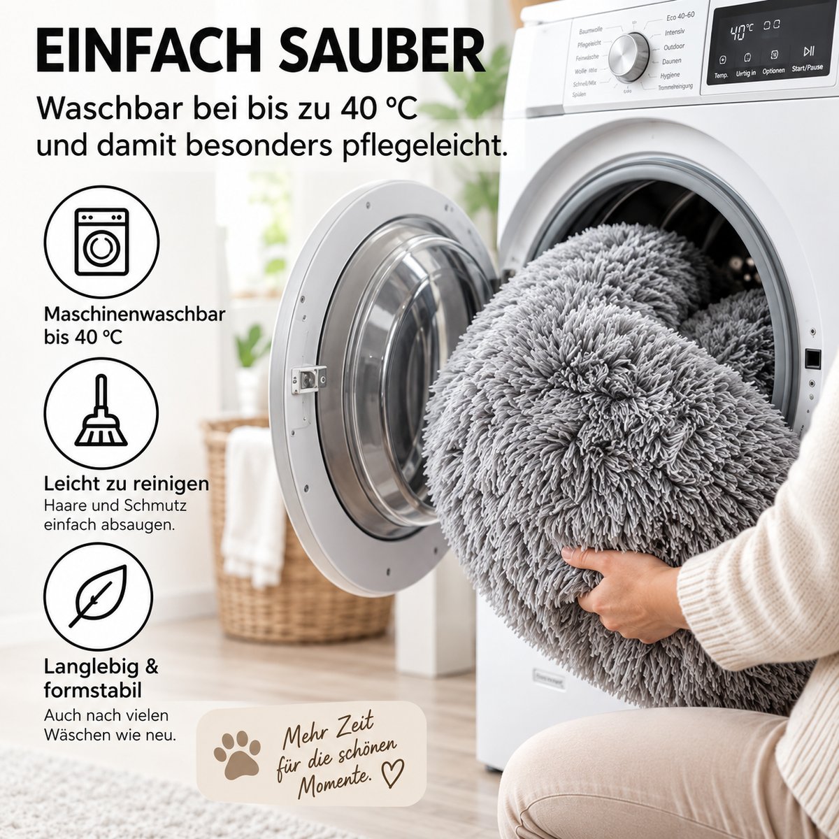 Orthopädisches Hundebett "Wolke 7" - kuschelig weich, leicht waschbar, haustierfreundlich