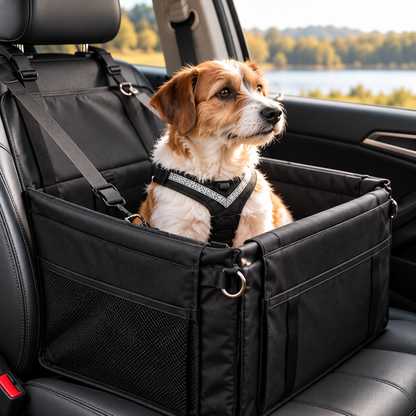 Hunde-Autositz - extra stabil & hochwertig, für kleine bis mittlere Hunde