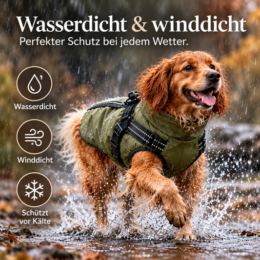 Allwetter-Hundejacke - wasserdicht, verstellbar
