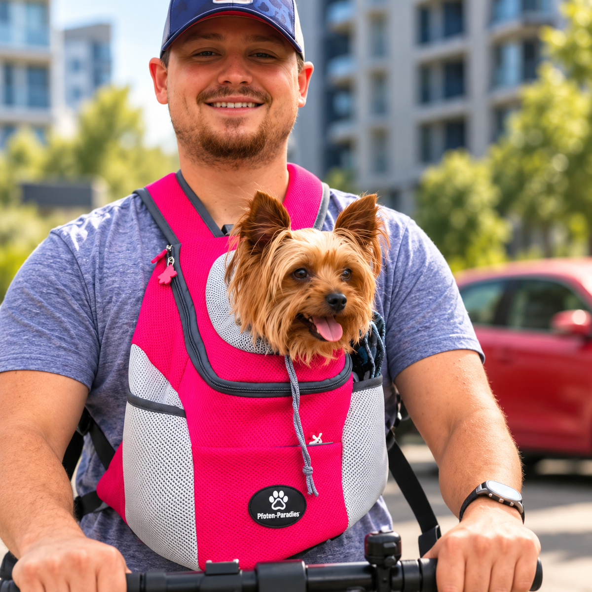 Hunde-Tragerucksack für kleine & mittelgroße Hunde bis max. 11 kg - super bequem & größenverstellbar pink neu