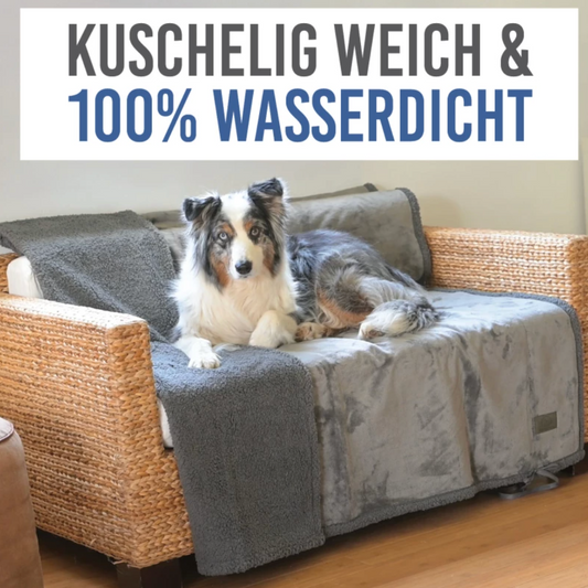 Wasserdichte Hundedecke / Möbelschoner - flauschig, waschbar,