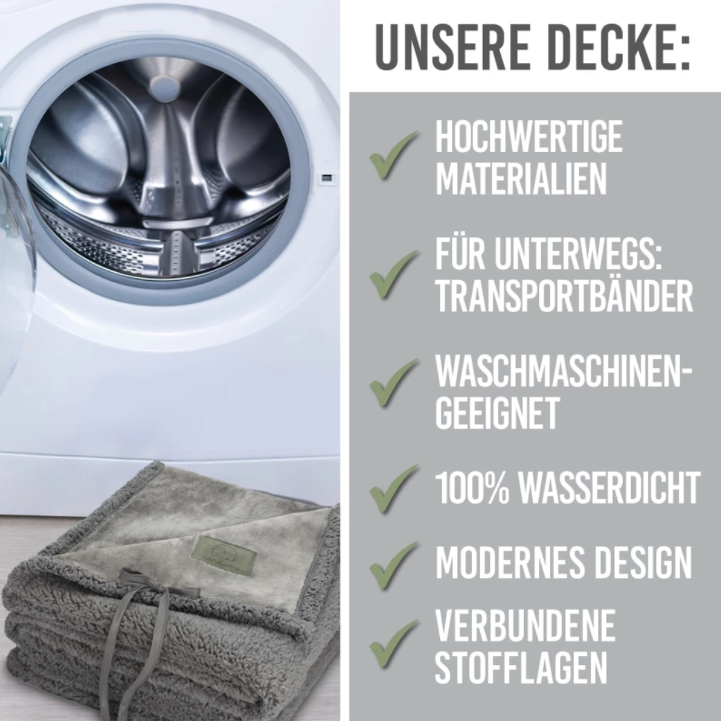 Wasserdichte Hundedecke / Möbelschoner - flauschig, waschbar,