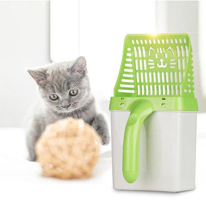 Katzenschaufel Set 2 in 1  - inklusive Mülleimer