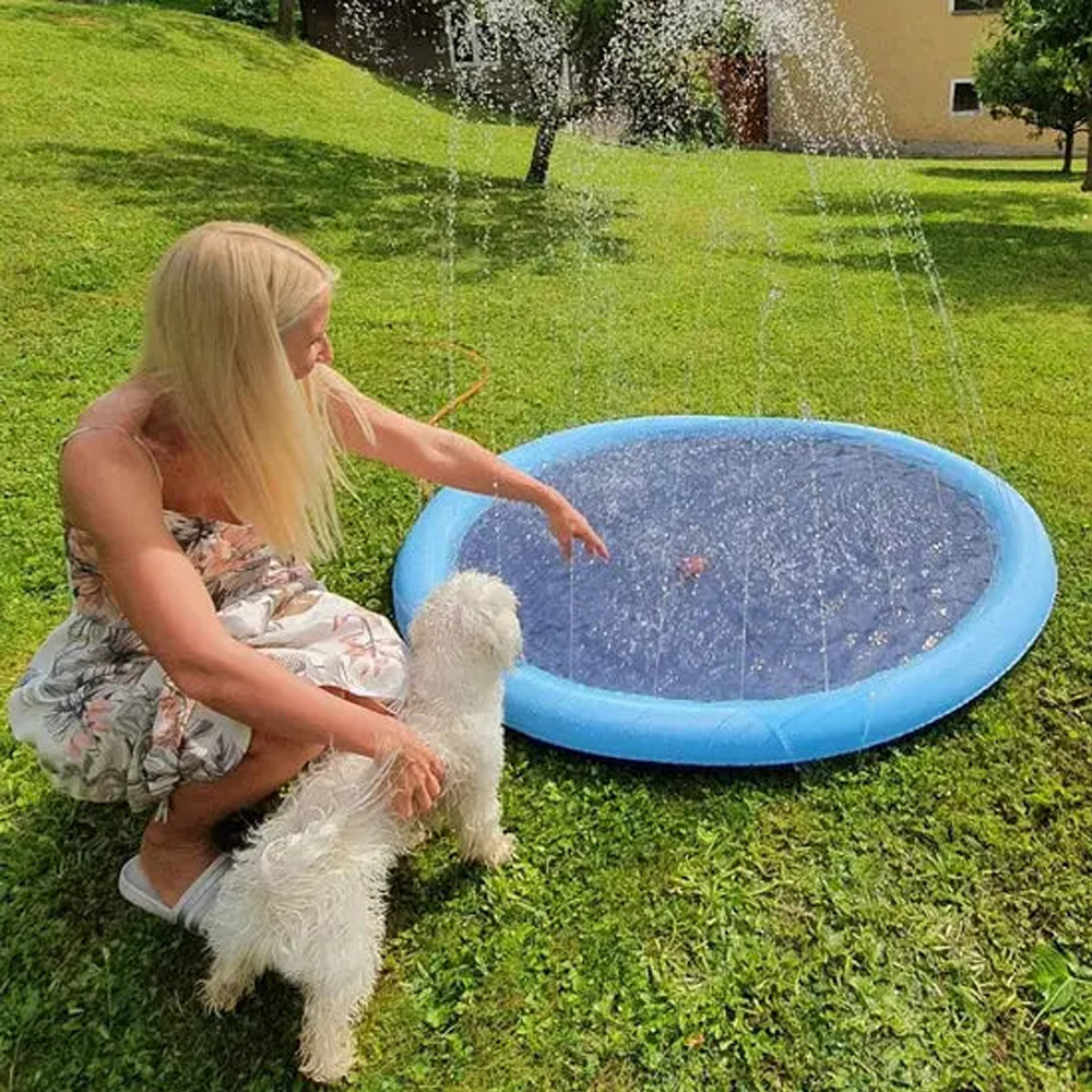 Hunde-Sprinklermatte I Hundebad I Hundepool für kleine und große Hunde I Faltbarer Planschbecken