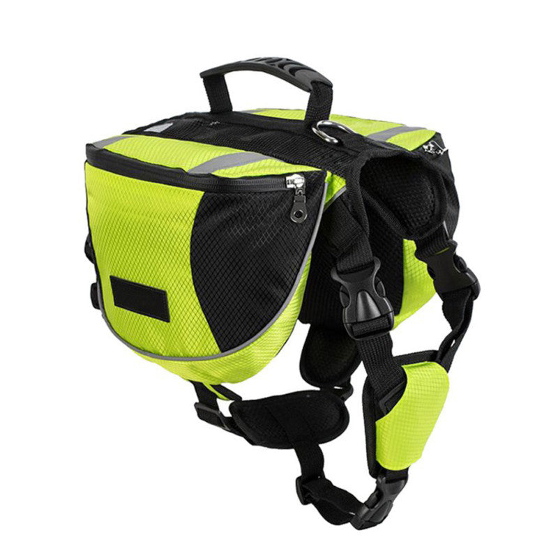 Hunderucksack / Hunde-Satteltasche mit 2 Seitentaschen fürs Wandern - integriertes Geschirr, reflektierend, langlebig