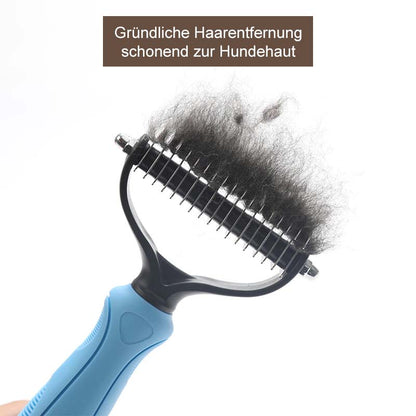 Hundebürste & Katzenbürste / Unterwollkamm - entfernt Unterwolle & Verfilzungen, beugt Krankheiten vor, für alle Haarlängen geeignet_blau