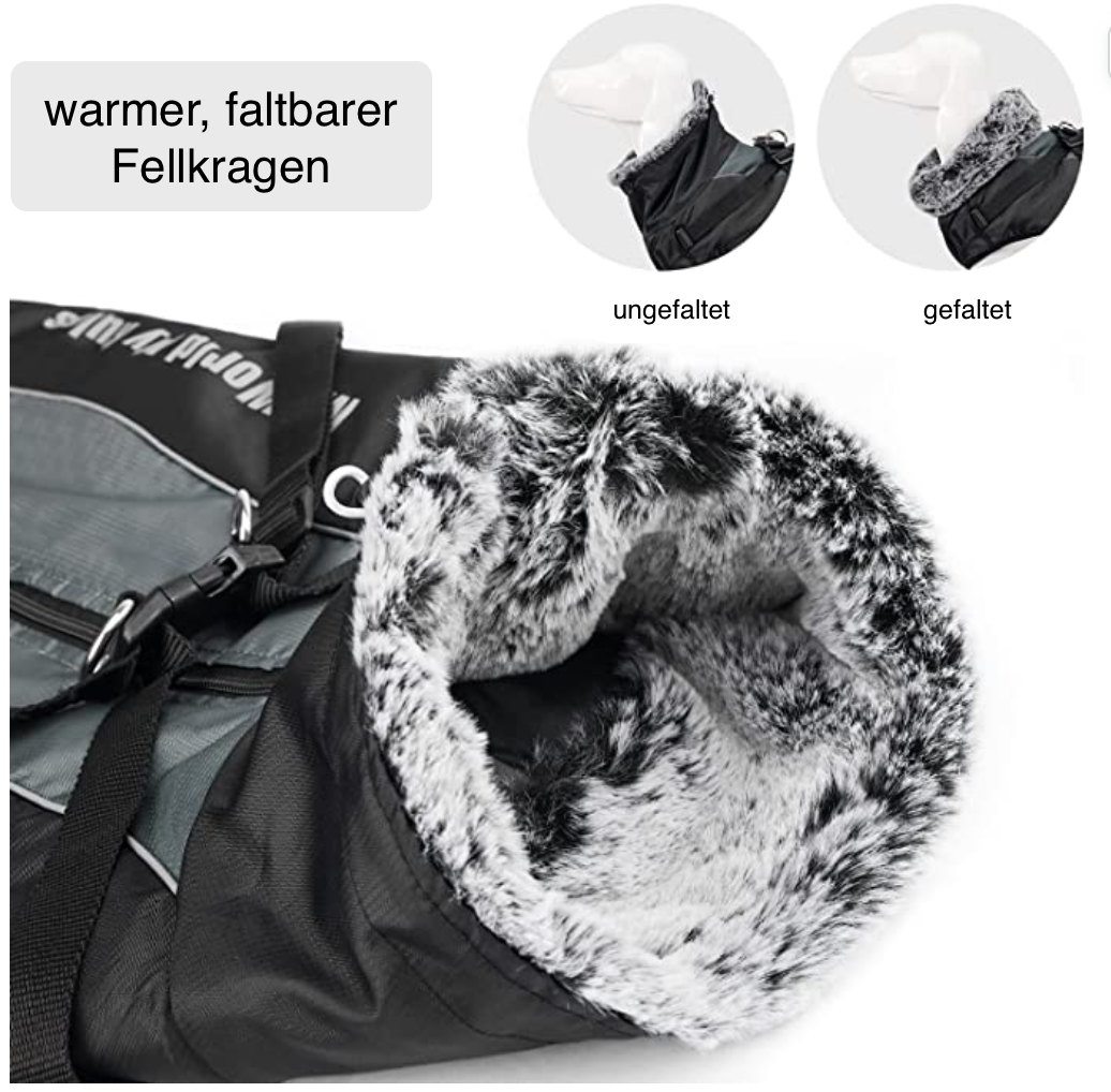Allwetter Hundejacke mit Innenfutter und integriertem Geschirr