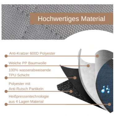 Hunde-Autodecke & Trennwand für Rückbank/Kofferraum inkl. Haltegurt_schwarz 3