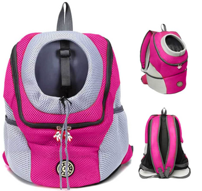 Hunde-Tragerucksack für kleine & mittelgroße Hunde bis max. 11 kg - super bequem & größenverstellbar_pink_neue kollektion