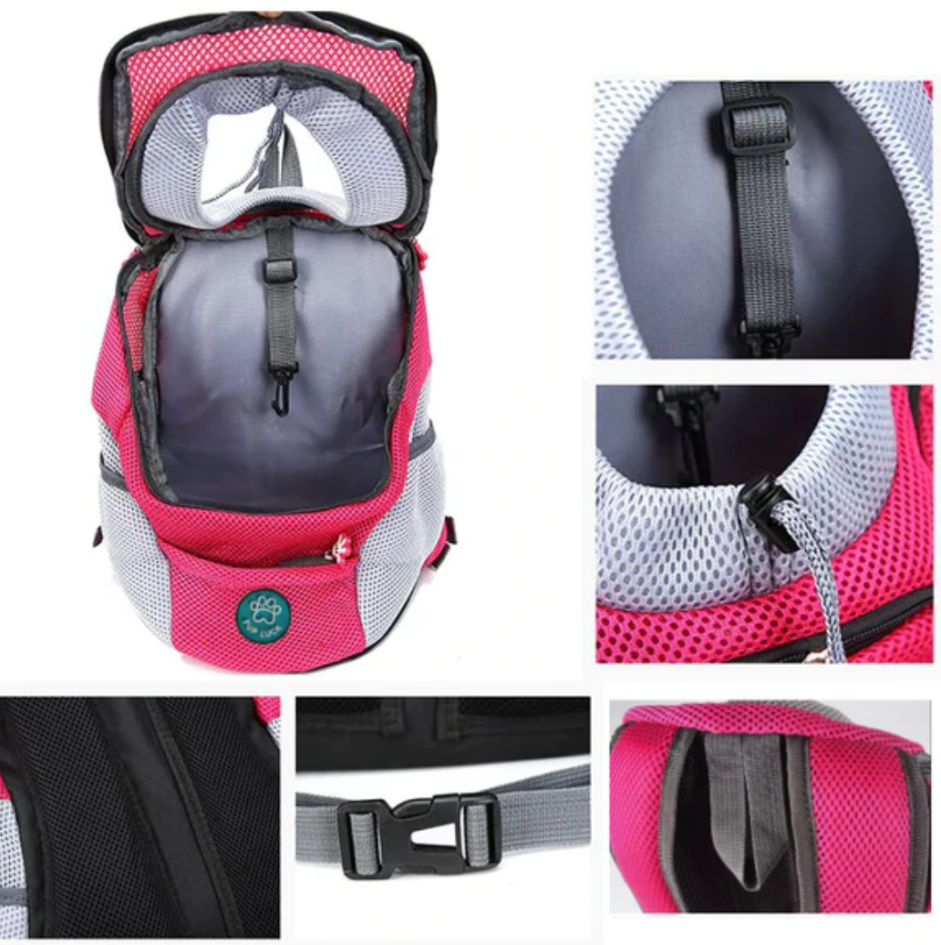 Hunde-Tragerucksack für kleine & mittelgroße Hunde bis max. 11 kg - super bequem & größenverstellbar_eigenschaften_pink