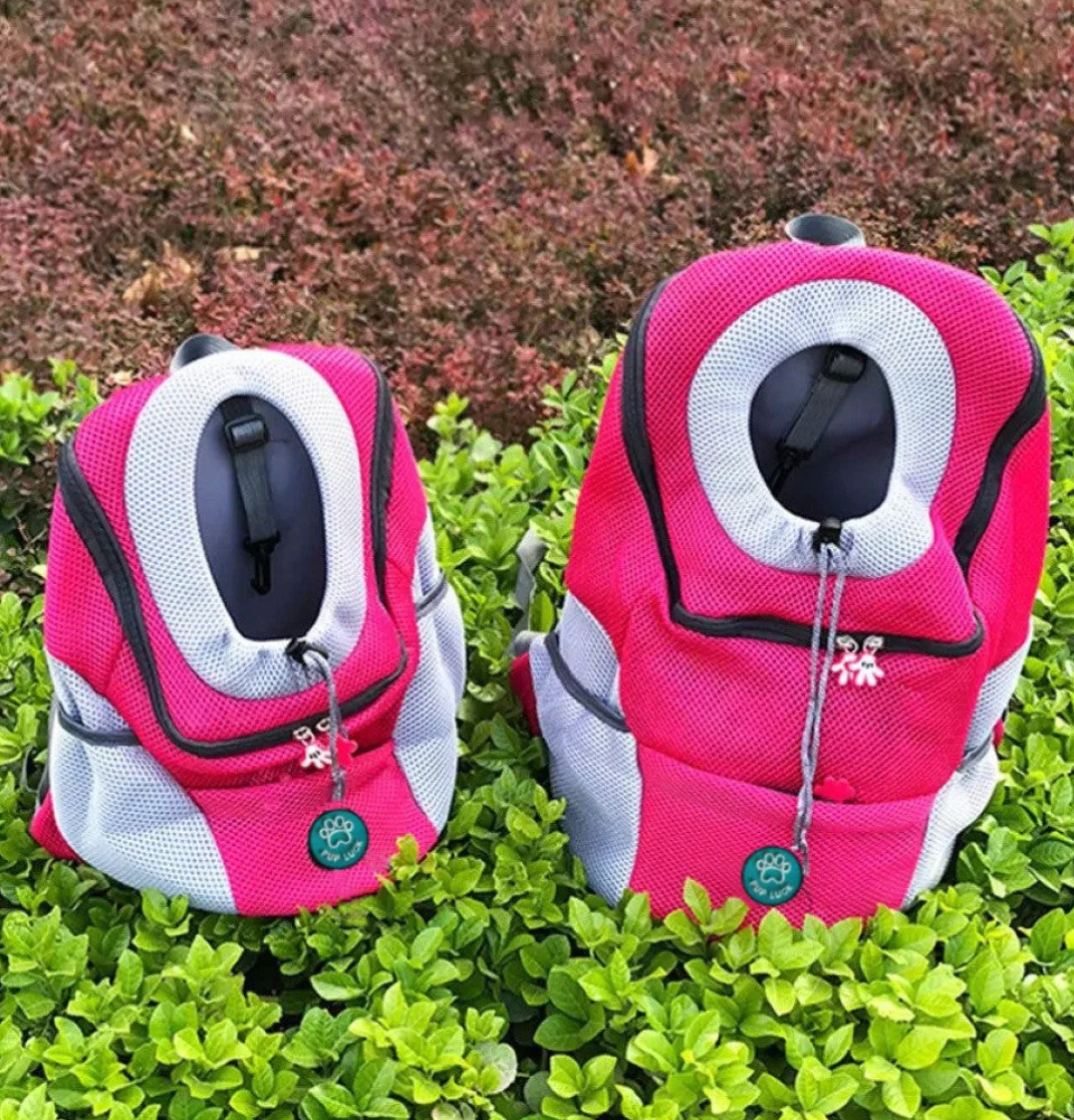 Hunde-Tragerucksack für kleine & mittelgroße Hunde bis max. 11 kg - super bequem & größenverstellbar pink s und l