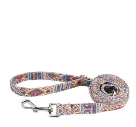  Personalisiertes Hundehalsband mit Leine - mit Name & Tel.-Nr. bedruckt_boho