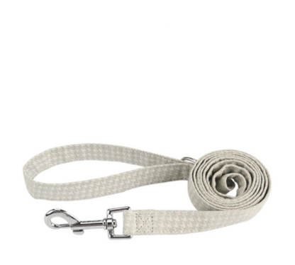  Personalisiertes Hundehalsband mit Leine - mit Name & Tel.-Nr. bedruckt_kariert_