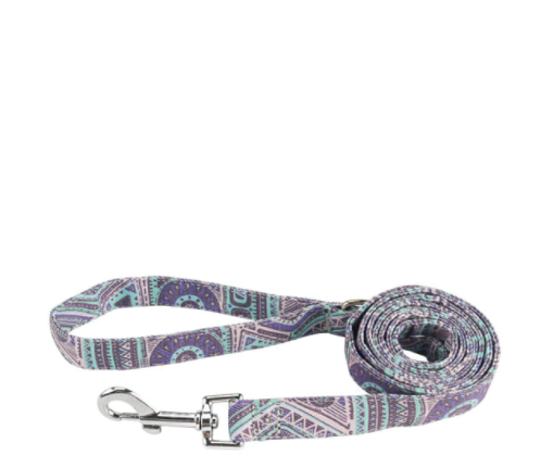  Personalisiertes Hundehalsband mit Leine - mit Name & Tel.-Nr. bedruckt_vintage_lila