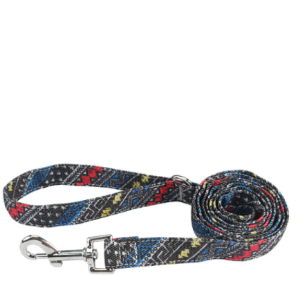  Personalisiertes Hundehalsband mit Leine - mit Name & Tel.-Nr. bedruckt_schwarz