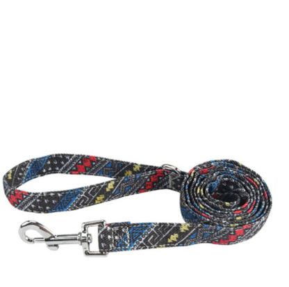  Personalisiertes Hundehalsband mit Leine - mit Name & Tel.-Nr. bedruckt_schwarz