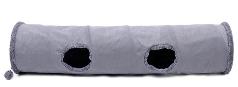 katzenspielzeug katzentunnel set grau