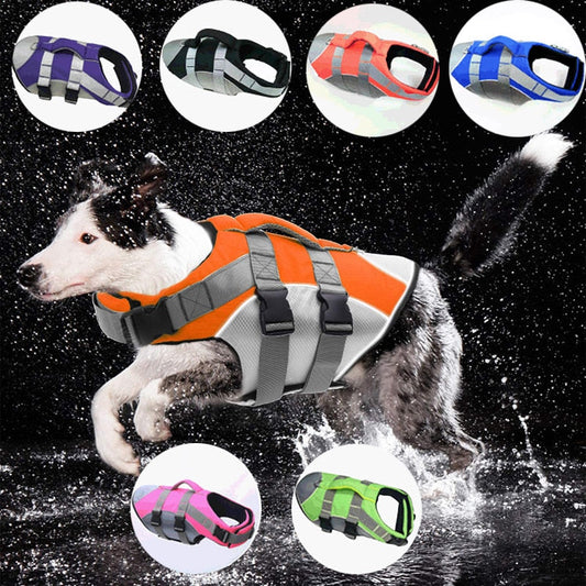 Hunde Schwimmweste -  Reflektierende Rettungsweste mit Auftrieb und Rettungsgriff