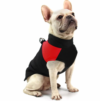Winter-Hundejacke / Hundeweste / Hundemantel - wasserdicht, warm & weich_rot 2_bulldogge