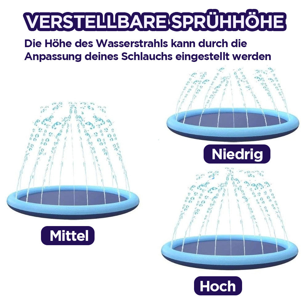 Hunde-Sprinklermatte I Hundebad I Hundepool für kleine und große Hunde I Faltbarer Planschbecken