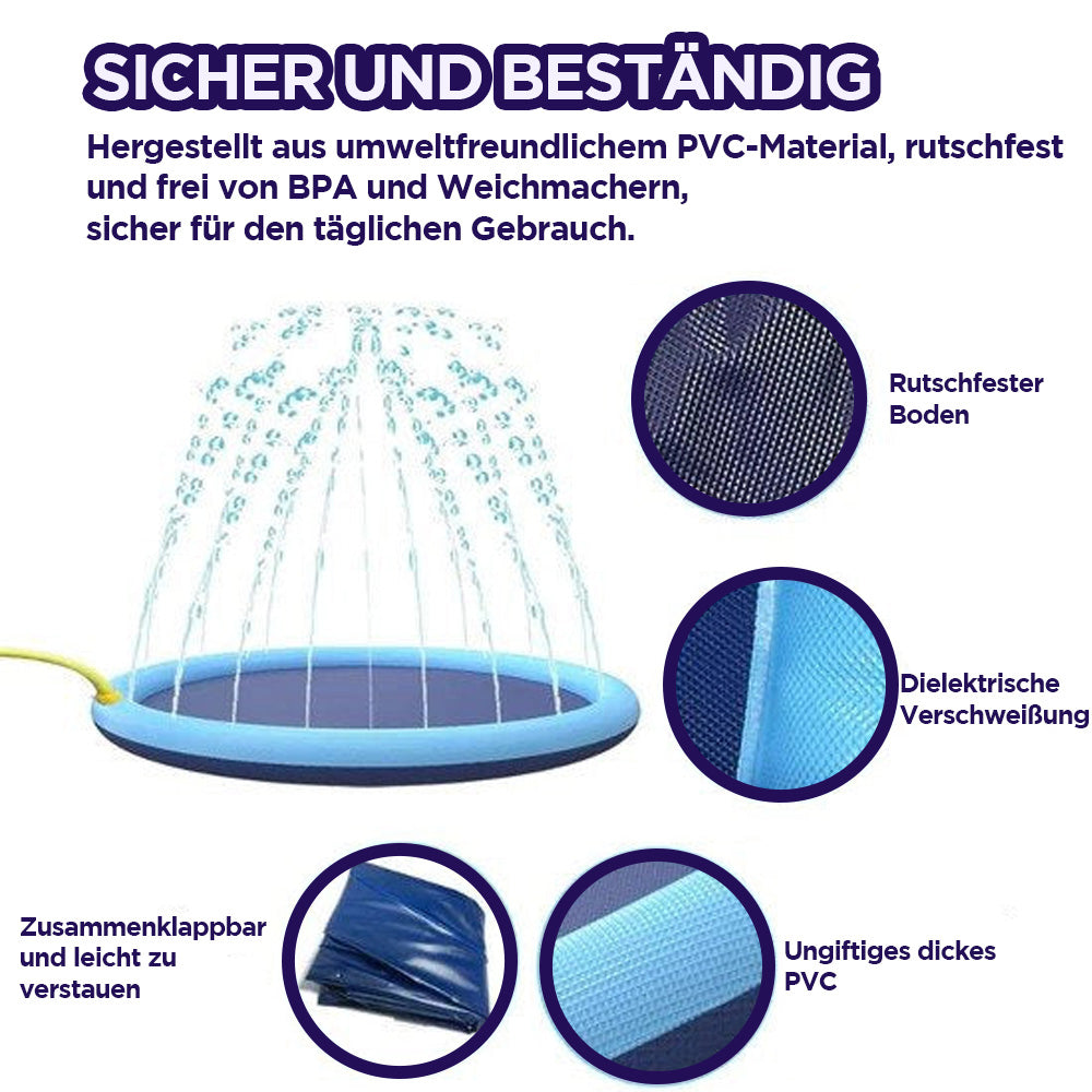 Hunde-Sprinklermatte I Hundebad I Hundepool für kleine und große Hunde I Faltbarer Planschbecken