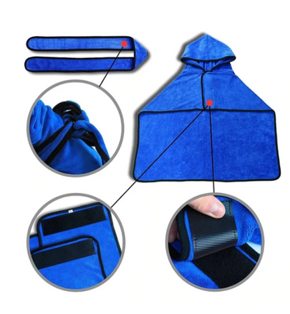 Mikrofaser-Bademantel für Hunde - waschbar_blau 4