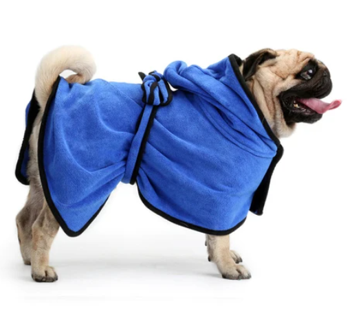 Mikrofaser-Bademantel für Hunde - waschbar_blau_5