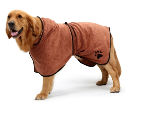 Mikrofaser-Bademantel für Hunde - waschbar_braun_5