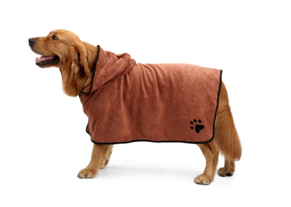 Mikrofaser-Bademantel für Hunde - waschbar_braun_4