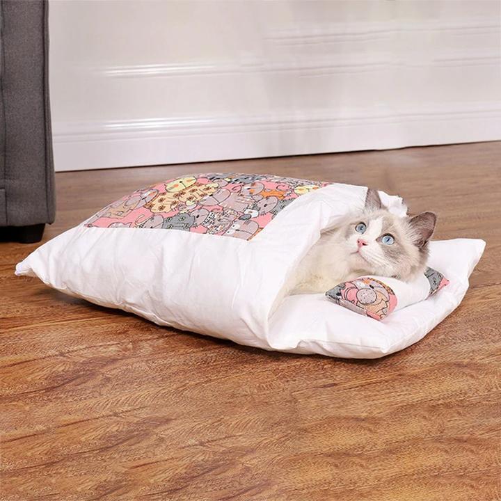 katzenbett schlafsack pink