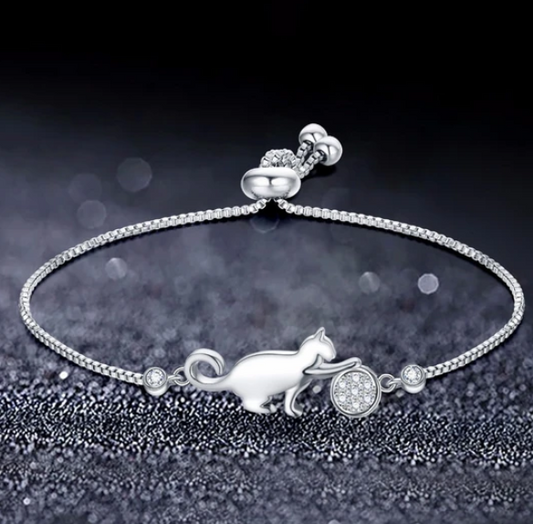 Katze und Kugel Armband