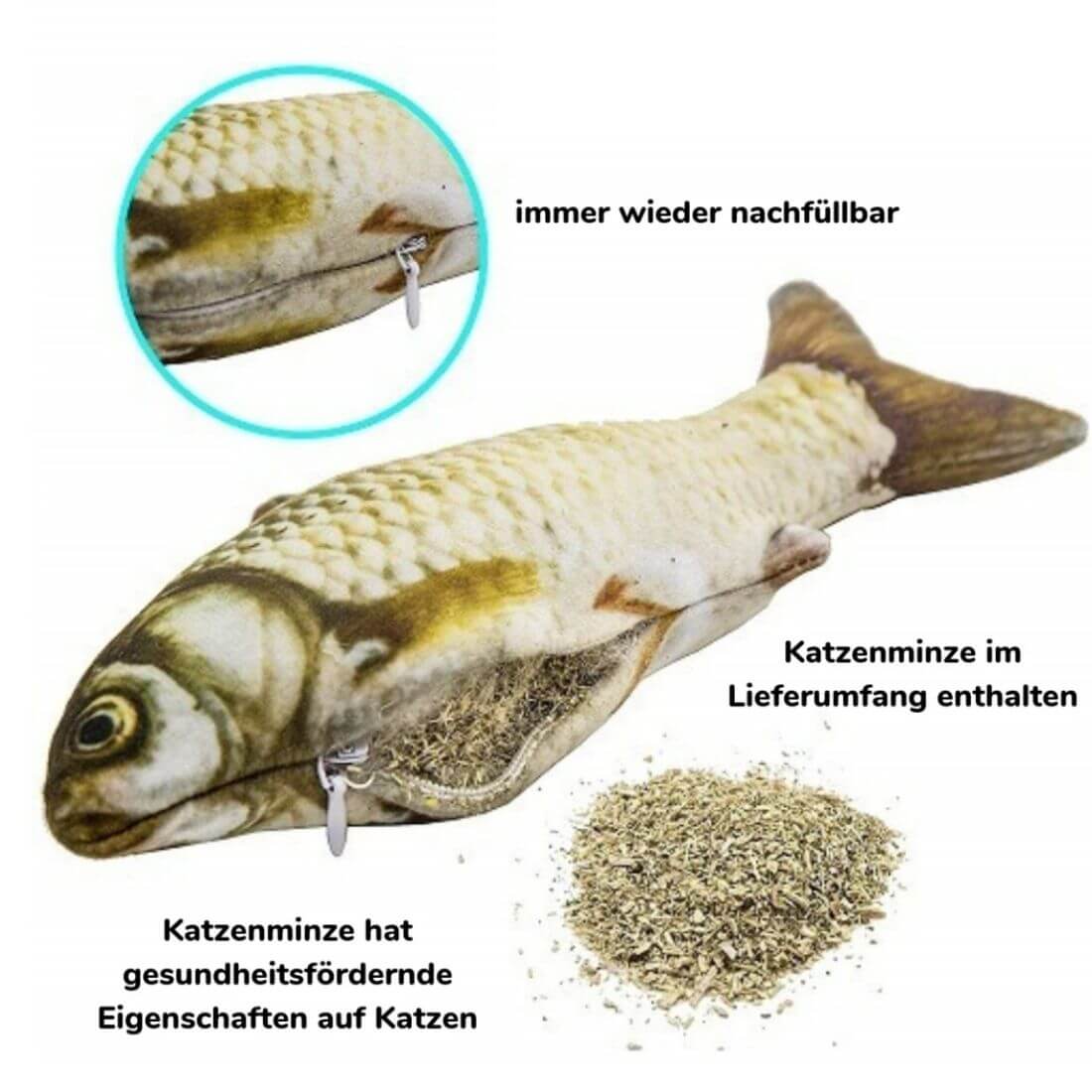katzenspielzeug zappelnder fisch gefüllt mit katzenminze 5