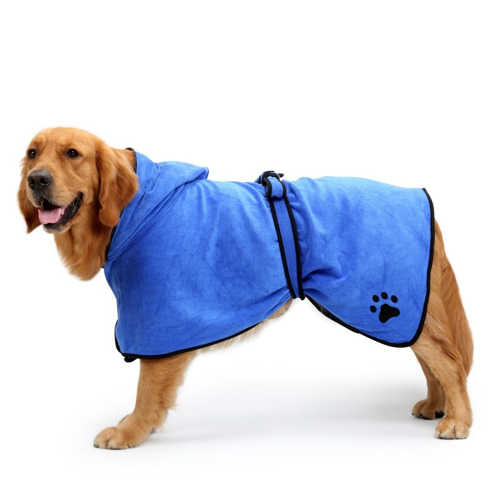 Mikrofaser-Bademantel für Hunde - waschbar_blau
