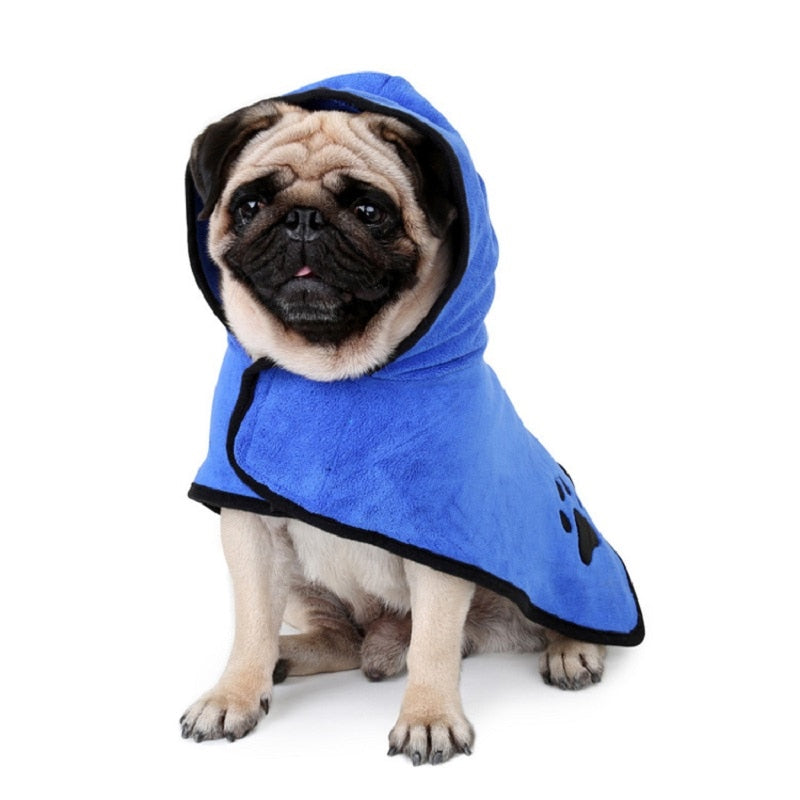 Mikrofaser-Bademantel für Hunde - waschbar_blau 3
