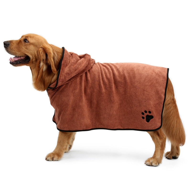 Mikrofaser-Bademantel für Hunde - waschbar_braun_3