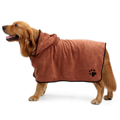 Mikrofaser-Bademantel für Hunde - waschbar_braun_3