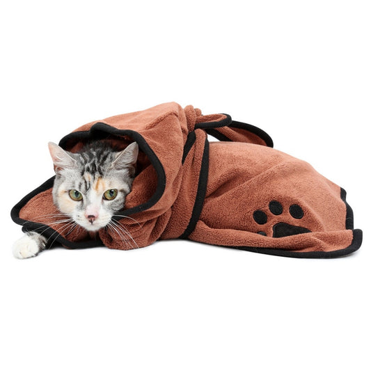 Mikrofaser-Bademantel für Katzen - waschbar