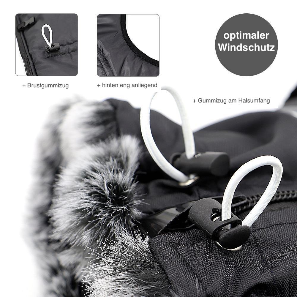 Allwetter Hundejacke mit Innenfutter und integriertem Geschirr