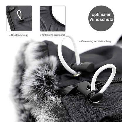 Allwetter Hundejacke mit Innenfutter und integriertem Geschirr