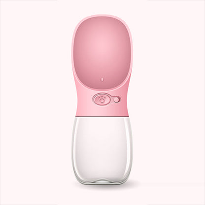 Hunde-Trinkflasche inkl. Futterbehälter für unterwegs,_rosa